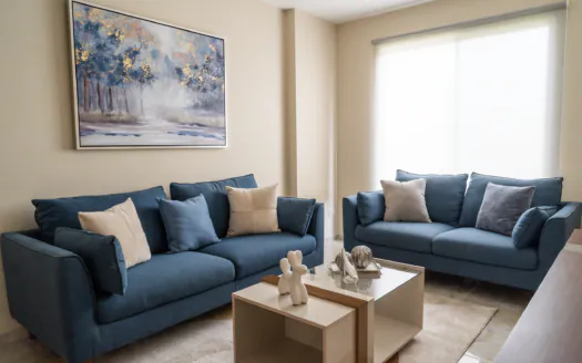 Sala de una villa modelo